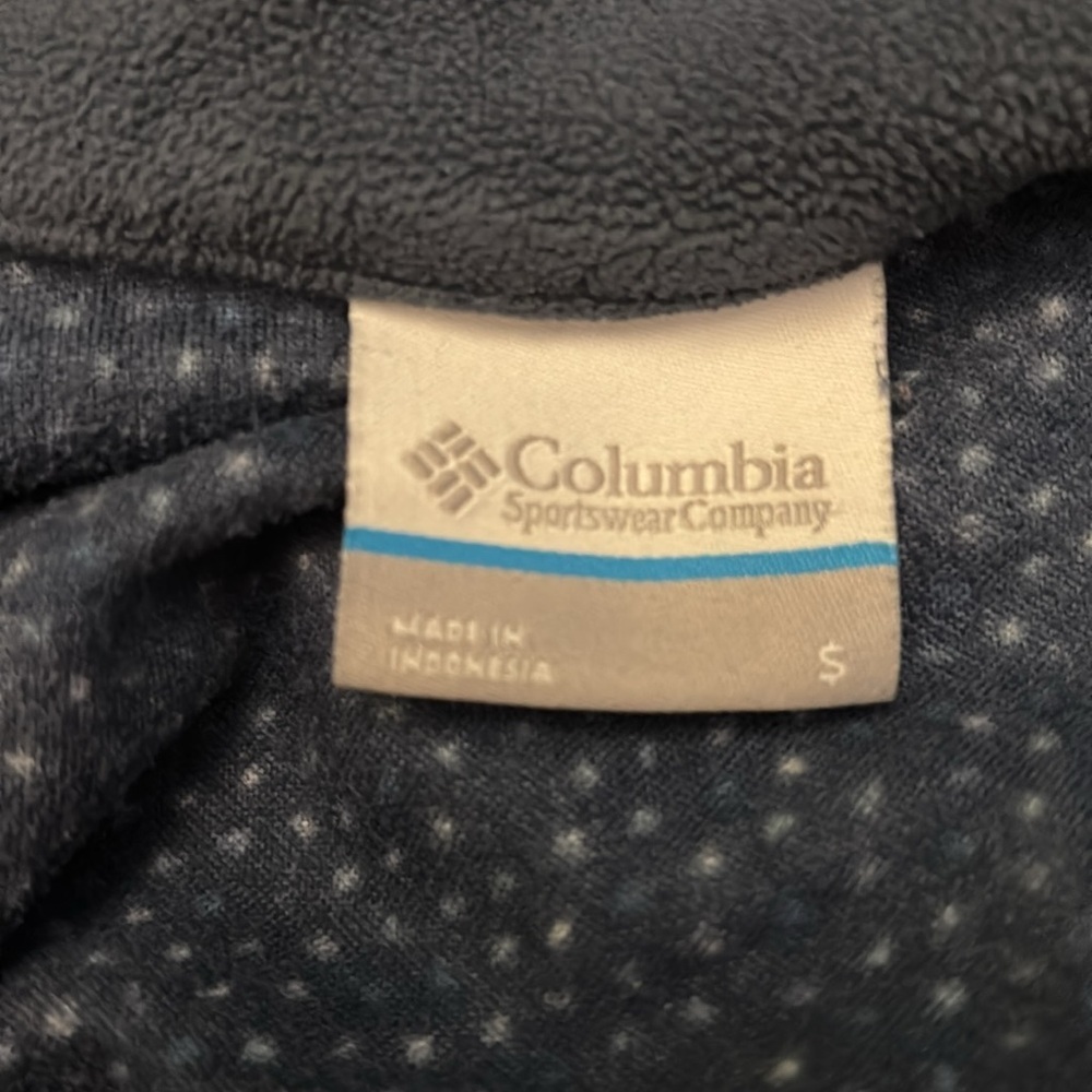 Columbia Quarter Zip Blue Fleece with Polka Dot - Picture 4 of 4